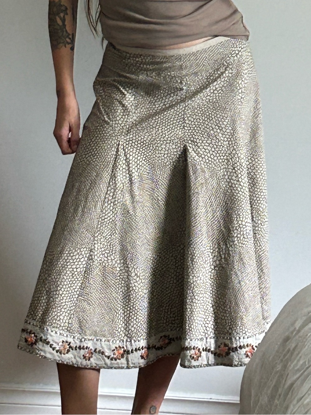 SPANNER Beaded a-line skirt